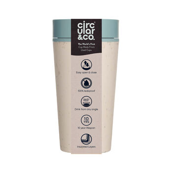 Leak Proof Reusable Cup 12oz Cream And Faraway Blue, 6 of 6