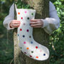 Fair Trade Wool Polka Dot Stocking, thumbnail 3 of 6