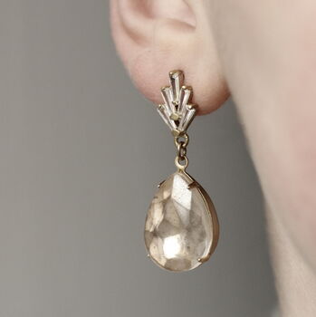 Art Deco Crystal Teardrop Earrings, 4 of 7