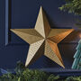 Hammered Metal Star Gold Christmas Decoration, thumbnail 1 of 3