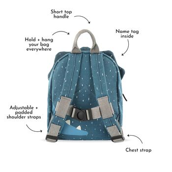 Personalised Trixie Triceratops Backpack For Nursery, School, Holiday, 6 of 12