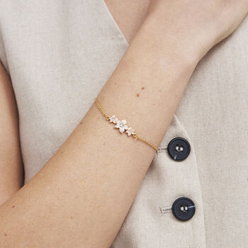 Gold Jasmine And Pearl Bracelet, 2 of 10