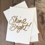 Shine Bright Gold Screen Printed Card, thumbnail 2 of 5