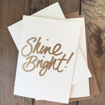 Shine Bright Gold Screen Printed Card, 2 of 5