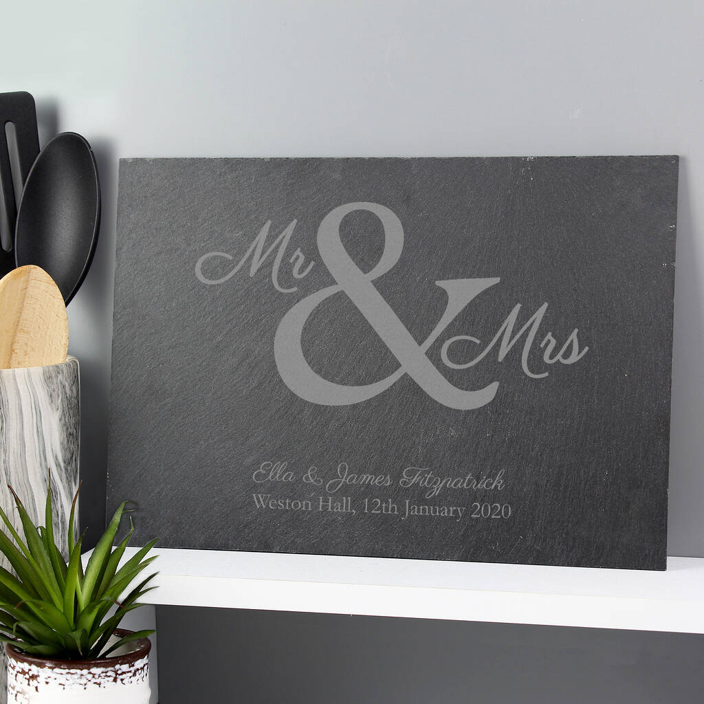Personalised Mr And Mrs Slate Placemat Board By Blackdown Lifestyle