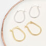 18ct Gold Plated Or Silver Oval Hoop Earrings, thumbnail 2 of 6