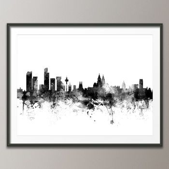 Liverpool Skyline Cityscape Black And White, 3 of 5