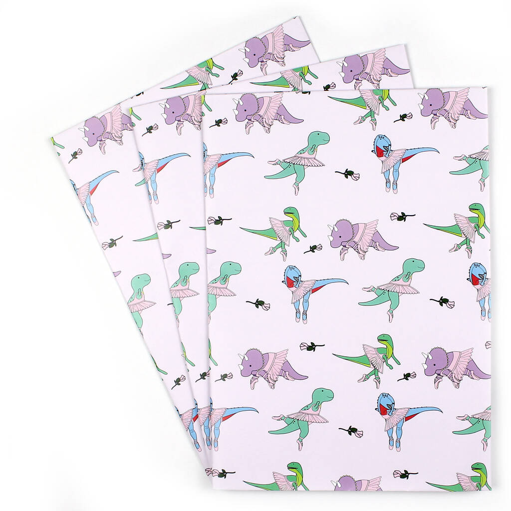 Ballet Dinosaur Wrapping Paper By Dinosaurs Doing Stuff