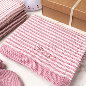 Luxury Baby Girl Dawn And Petal Pink Knitted Gift Box, 2 of 9