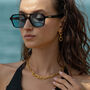 Ancient Allure Textured Gold Plated Link Necklace, thumbnail 4 of 6