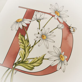 D Is For Daisy Coloured Initial Print, 5 of 11