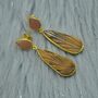 Peach Moonstone, Tiger's Eye Earrings, thumbnail 1 of 6