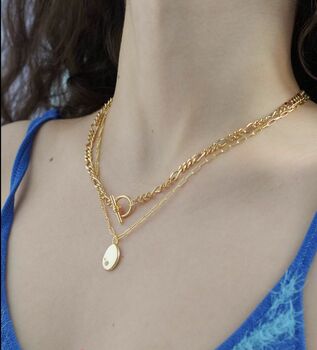 Minimalist Pebble Double Chain Necklace, 4 of 12