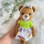 Cute Handmade Teddy Bear With Colourful Dress, thumbnail 7 of 8