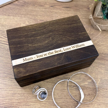 Veneer Personalised Wooden Anniversary Box, 2 of 12