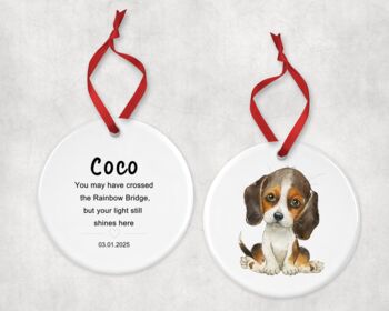 Personalized Pet Watercolor Ornament – Custom Photo And Name Keepsake, 2 of 2