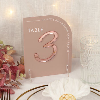 Modern Arch Acrylic Wedding Table Number, 4 of 7