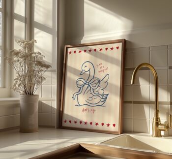 Magic Darling Swan Wall Art Print Kids Bedroom Poster Vintage Striped, 4 of 5