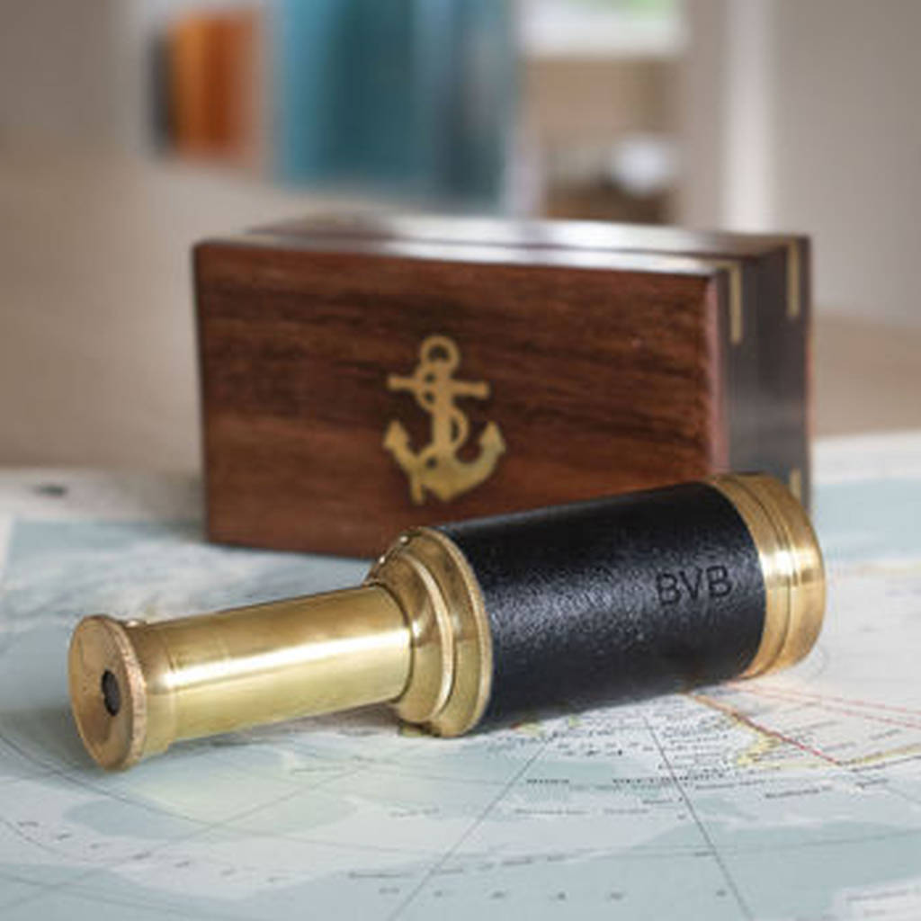 Personalised Brass Telescope Boxed Gift By Bella Personalised Gifts