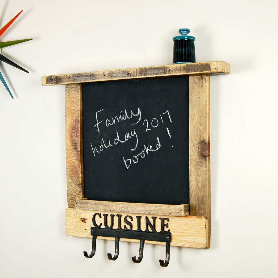Wooden Chalkboard Shelving Unit With Hooks, 1 of 5
