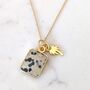The Duo Dalmatian Jasper Necklace, Gold Plated, thumbnail 4 of 12