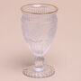 G Decor Set Of Four Dario Textured Gold Wine Glasses, thumbnail 4 of 6
