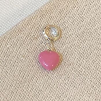 Sterling Silver Pink Heart Charm, 3 of 3