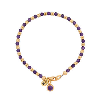 Linear Birthstone Bracelet Amethyst February, 3 of 4