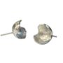 Organic Round Sterling Silver Stud Earrings, thumbnail 1 of 5