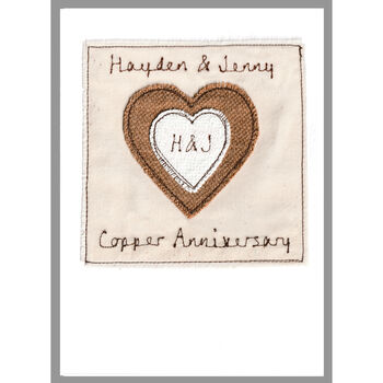 Personalised 7th, 8th Or 19th Wedding Anniversary Card, 2 of 6
