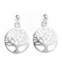 Sterling Silver Circle Tree Of Life Earrings, thumbnail 1 of 4