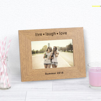 Personalised Live Laugh Love Wood Picture Frame, 2 of 2