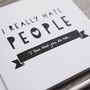 'Really Hate People' Funny Valentine's Card, thumbnail 3 of 4