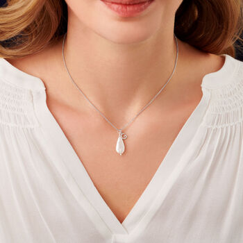 Diamond Letter And Teardrop Freshwater Pearl Necklace, 2 of 7