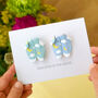 Personalised Origami Twins Baby Grow Card, thumbnail 3 of 4