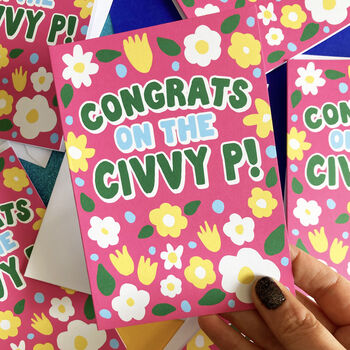 Congratulations Civvy P Civil Partnership Card, 4 of 5
