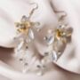 Metallic Flower Drop Earrings, thumbnail 3 of 3