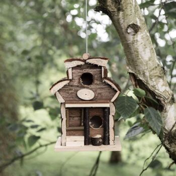 Wooden Garden Bird House Hanging Feeder Nesting Box, 6 of 6