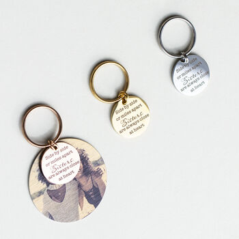 Sisters In Heart Compass Keyring With Photo Plate, 6 of 8