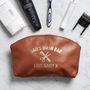 Personalised Men's Leather Zip Wash Bag, thumbnail 1 of 3