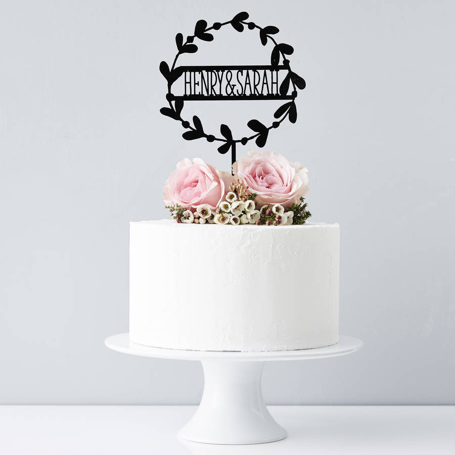 Personalised Floral Couples Cake Topper, 1 of 8