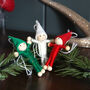 Set Of Three Elf Christmas Decorations, thumbnail 1 of 3