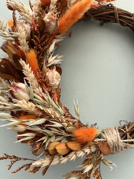 Large Dried Flower Autumn Wreath, 5 of 12