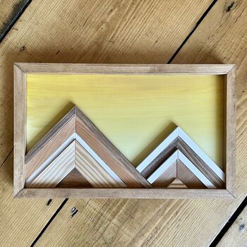 Mini Mountain Mosaic With Yellow Ombre Sky, 4 of 8