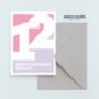 Personalised 12th Birthday Card Pink And Purple, thumbnail 2 of 4