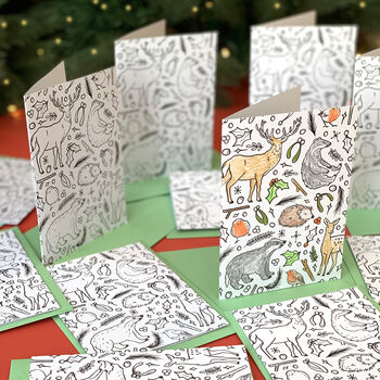 Colouring In Christmas Card Activity Pack Of 12, 5 of 9