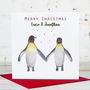 Personalised Penguin Couple Christmas Card, thumbnail 1 of 3