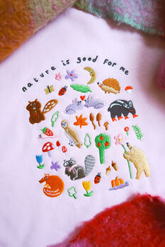 Nature Is Good For Me Embroidered Sweatshirt, 5 of 6