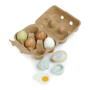 Wooden Food Egg Play Set, 3 of 5