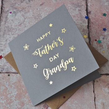Personalised Gold Foiled Grandad Father's Day Card, 3 of 3